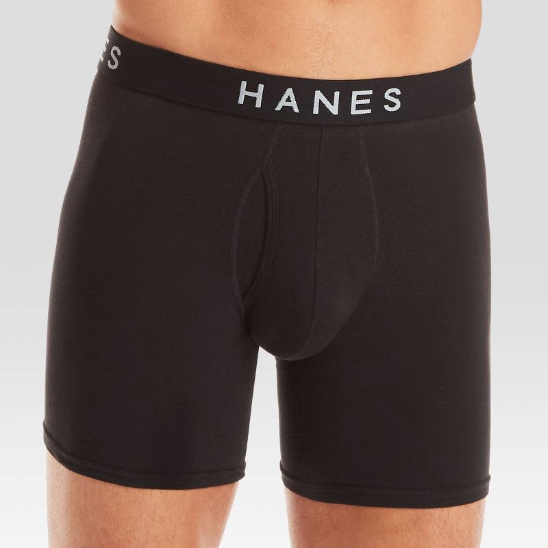 slide 2 of 9, Hanes Premium Men's Boxer Briefs 5pk - Black/Gray S: Tagless, Lightweight, Elastic Waistband, 5 ct