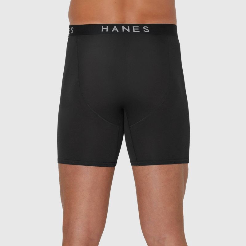 slide 9 of 9, Hanes Premium Men's Boxer Briefs 5pk - Black/Gray L: Tagless, Lightweight, Full Waistband Elastic, 5 ct