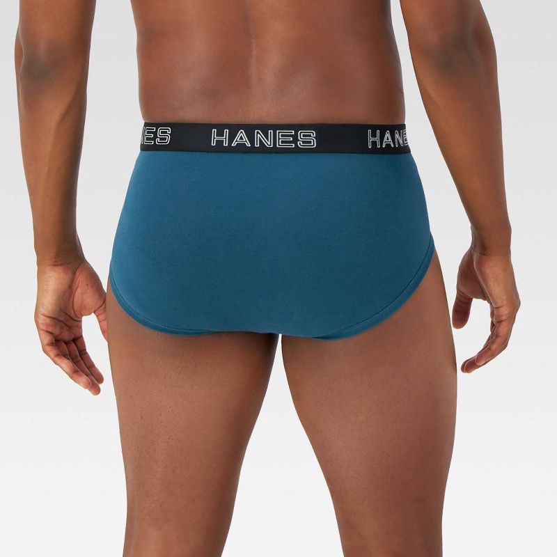 slide 3 of 5, Hanes Premium Men's Stretch Classic Briefs 6pk - Blue/Black/Red M: Tagless High Rise Underwear, 6 ct