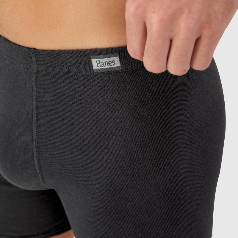 slide 4 of 7, Hanes Men's Comfort Soft Waistband Boxer Briefs 5pk - Black/Gray M: Tagless, Breathable, Moisture Wicking, 5 ct