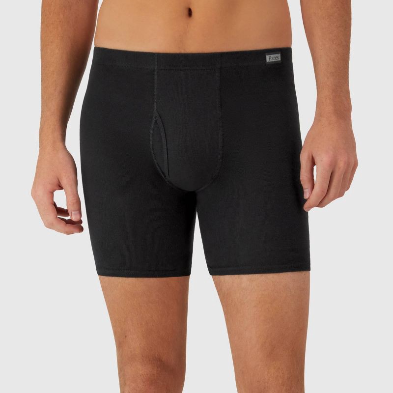 slide 3 of 7, Hanes Men's Comfort Soft Waistband Boxer Briefs 5pk - Black/Gray XL: Tagless, Breathable, Moisture Wicking, 5 ct