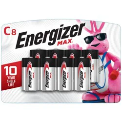 Energizer MAX C Batteries 8pk - Alkaline Battery: 8350mAh, 1.5V, Single-Use
