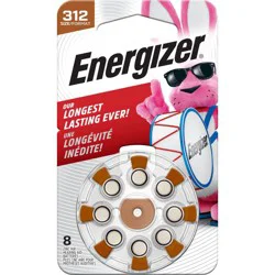 Energizer Size 312 Hearing Aid Batteries - Brown 8pk