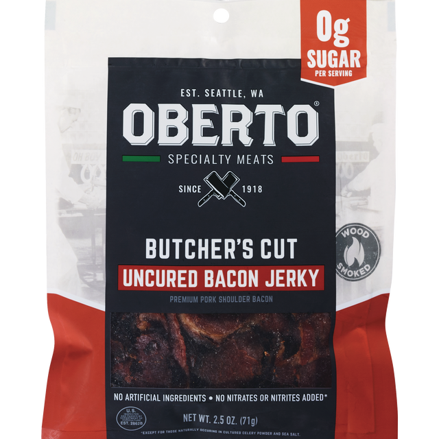 slide 1 of 1, Oberto Butcher Cut Bacon Jrky, 2.5 oz