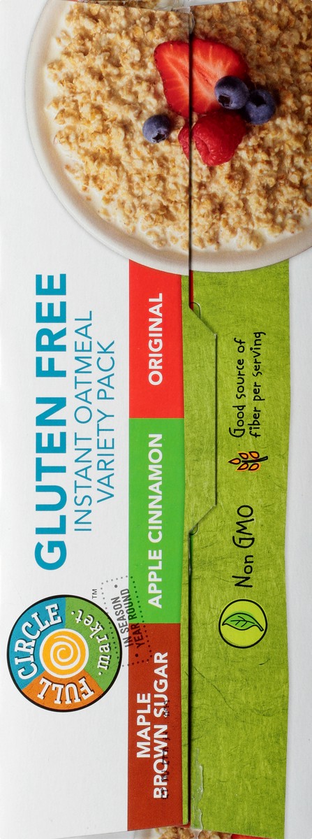 slide 11 of 13, Full Circle Market Gluten Free Variety Pack Maple Brown Sugar Flavored/Apple Cinnamon/Original Instant Oatmeal 8 ea, 8 ct