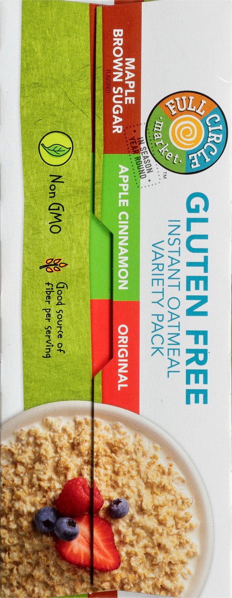 slide 5 of 13, Full Circle Market Gluten Free Variety Pack Maple Brown Sugar Flavored/Apple Cinnamon/Original Instant Oatmeal 8 ea, 8 ct