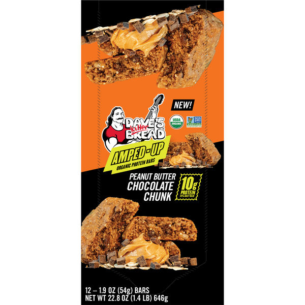 slide 1 of 1, Dave's Killer Bread Amped-Up Peanut Butter Chocolate Protein Bar - 12 ct, 12 ct; 22.8 oz
