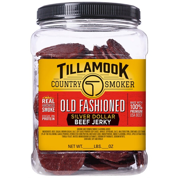 slide 1 of 1, Tillamook Silver Dollar Beef Jerky, 80 ct