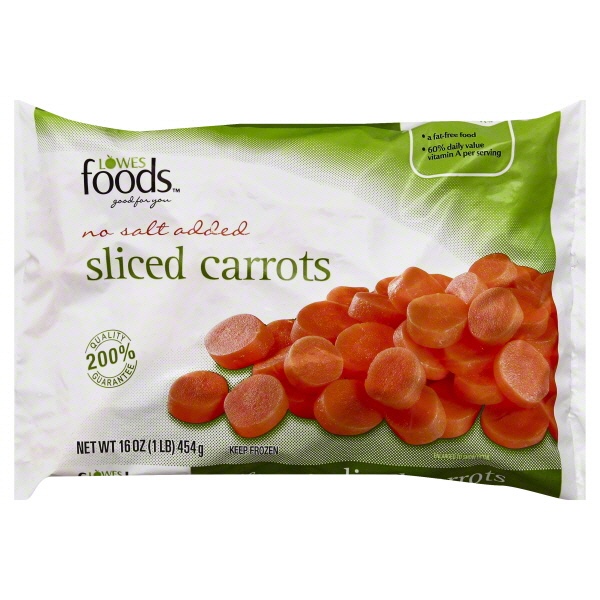 slide 1 of 1, Lowes Foods Sliced Carrots No Salt Added, 16 oz