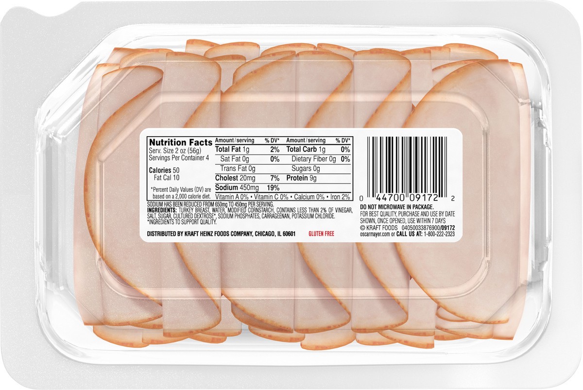 slide 5 of 9, Oscar Mayer Deli Fresh Smoked Turkey Breast Sliced Lunch Meat with 30% Lower Sodium than USDA data for smoked turkey lemon pepper flavor, 8 oz. Tray, 