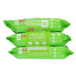 H-E-B Baby Wipes - Green Tea & Cucumber, 3 pk