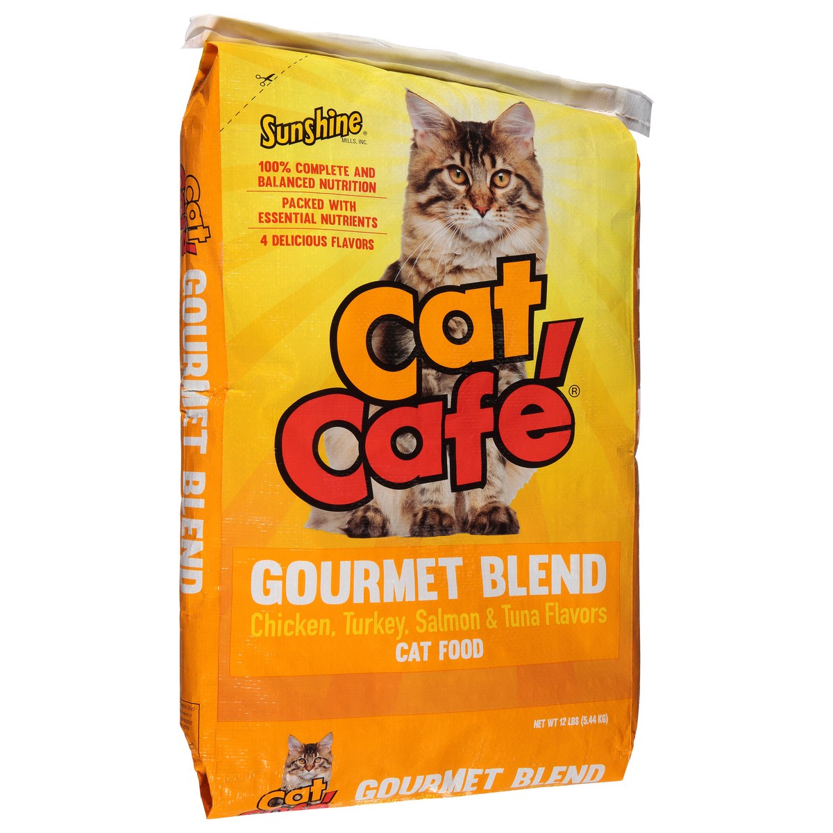 slide 9 of 9, Sunshine Cat Cafe Gourmet Blend Chicken Turkey Salmon & Tuna Flavors Cat Food 12 lb, 12 lb