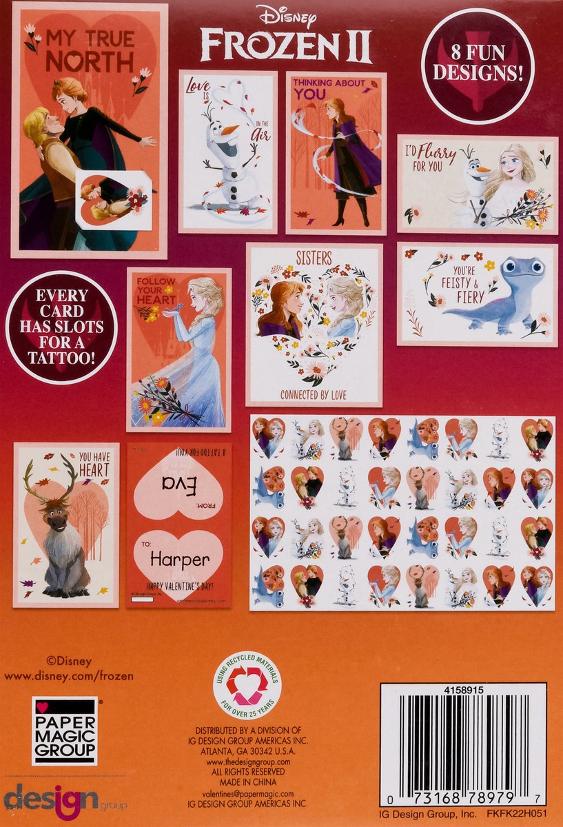 slide 10 of 10, IG Design Group Valentine Cards Tattoo Frozen, 1 ct