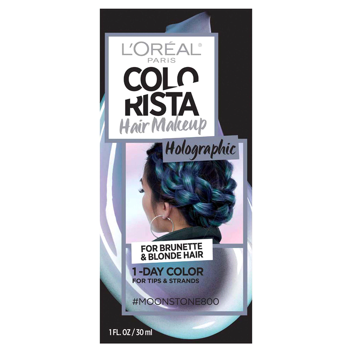 slide 1 of 1, L'Oréal Colorista Hair Makeup Temporary 1-Day Hair Color, Moonstone 800 (For Blondes And Brunettes), 1 oz