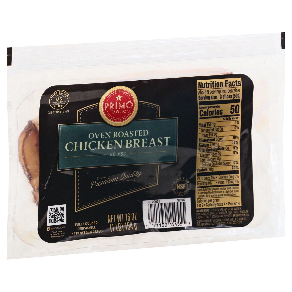 slide 2 of 9, Primo Taglio Oven Roasted Chicken Breast Pillow Pack, 16 oz