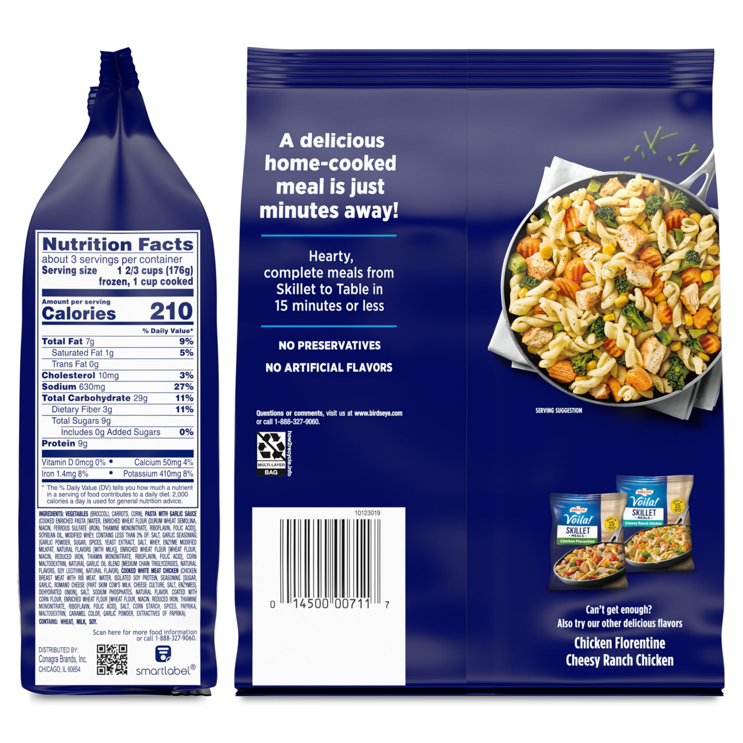 slide 2 of 8, Birds Eye Voila! Garlic Chicken Frozen Meal, 22 oz