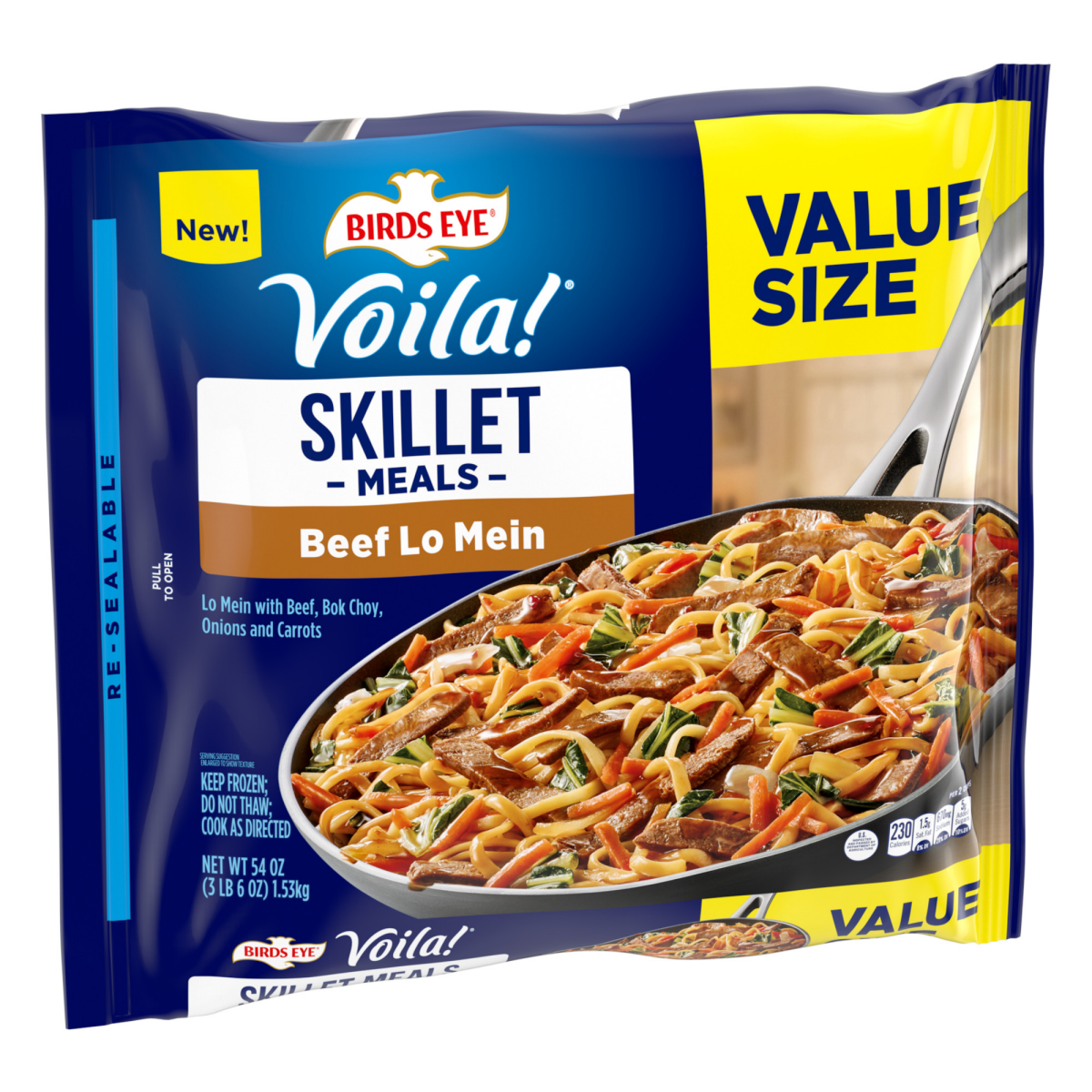 slide 5 of 6, Birds Eye Voila! Beef Lo Mein, Value Size Skillet Meal, Frozen Meal, 54 oz. Bag, 54 oz