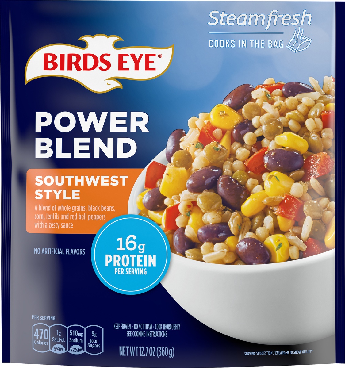 slide 9 of 10, Birds Eye Steamfresh Southwestern Style Protein Blend, 12.7 oz