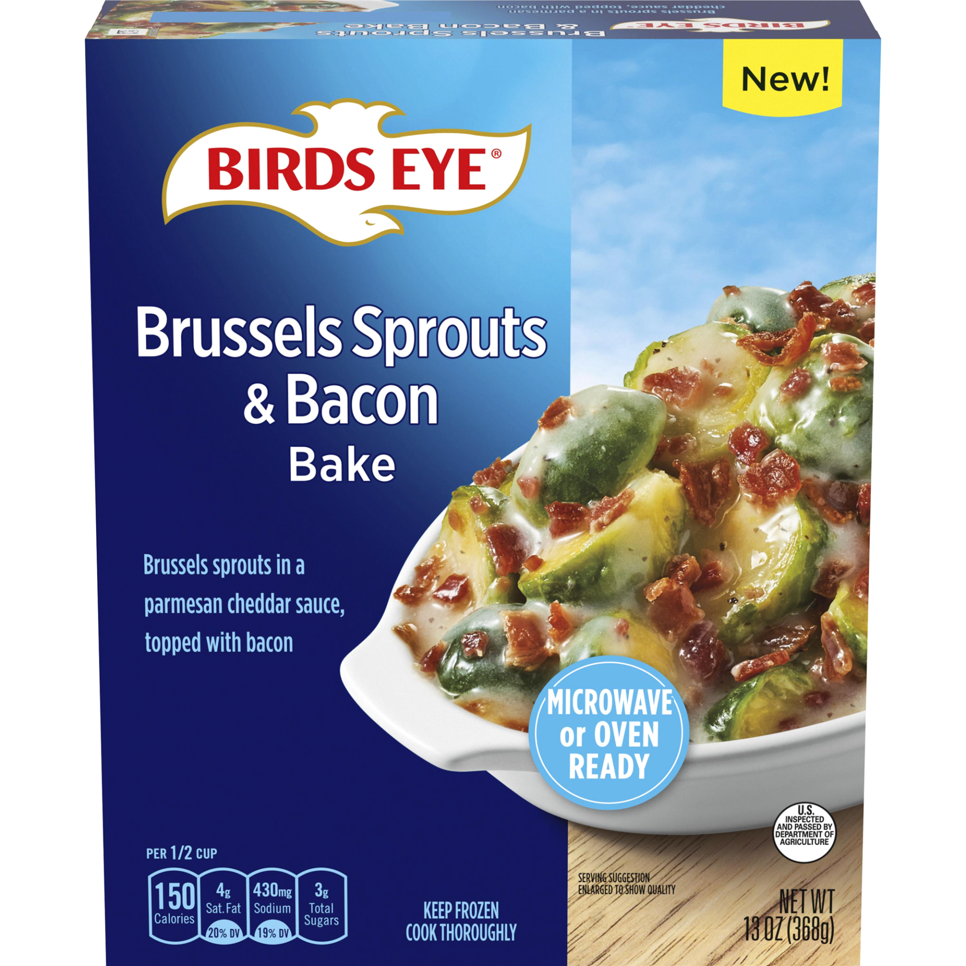 slide 1 of 1, Birds Eye Brussels Sprouts & Bacon Bake, 13 oz