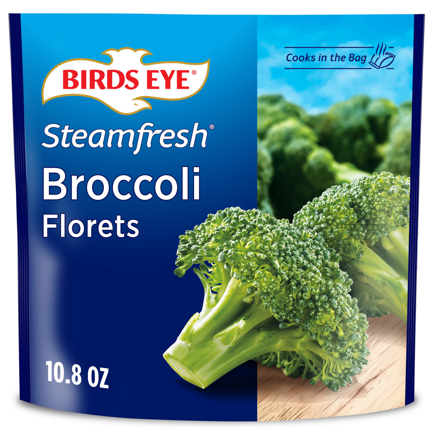 slide 1 of 8, Birds Eye Steamfresh Broccoli Florets Frozen Vegetables, 10.8 oz