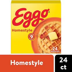 Eggo Frozen Waffles Homestyle Frozen Breakfast 24 Count - 29.6 Oz