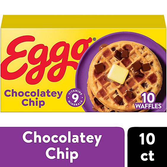slide 1 of 6, Eggo Frozen Waffles Chocolatey Chip Frozen Breakfast 10 Count - 12.3 Oz, 12.3 oz