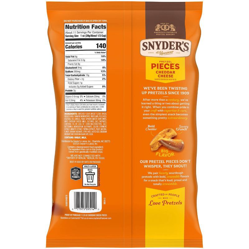 slide 4 of 6, Snyder's of Hanover Pretzel Pieces Cheddar Cheese - 11.25oz, 11.25 oz