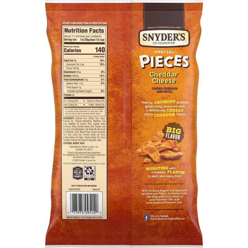 slide 2 of 7, Snyder's of Hanover Pretzel Pieces Cheddar Cheese - 11.25oz, 11.25 oz