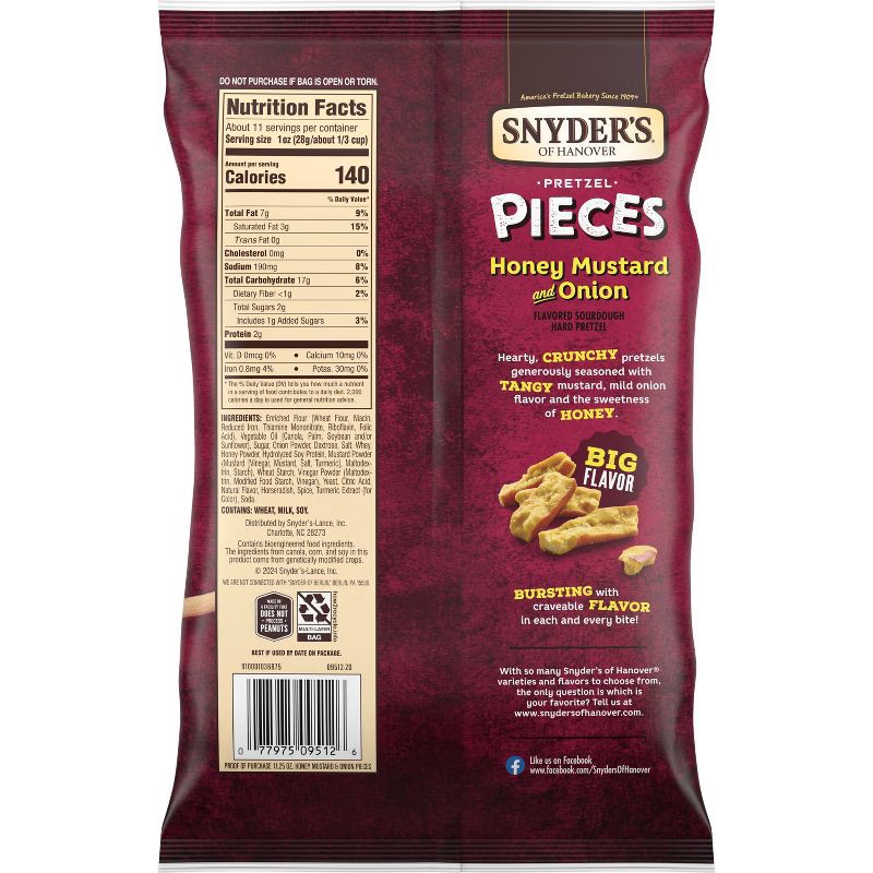 slide 2 of 6, Snyder's of Hanover Pretzel Pieces Honey Mustard and Onion - 11.25oz, 11.25 oz