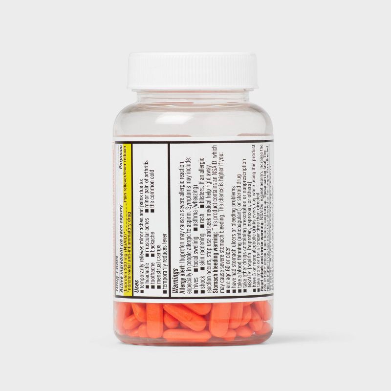 slide 3 of 5, Ibuprofen (NSAID) 200mg Pain Relief & Fever Reducer Caplets Easy Open Cap- 225ct - up&up™, 200mg, 225 ct