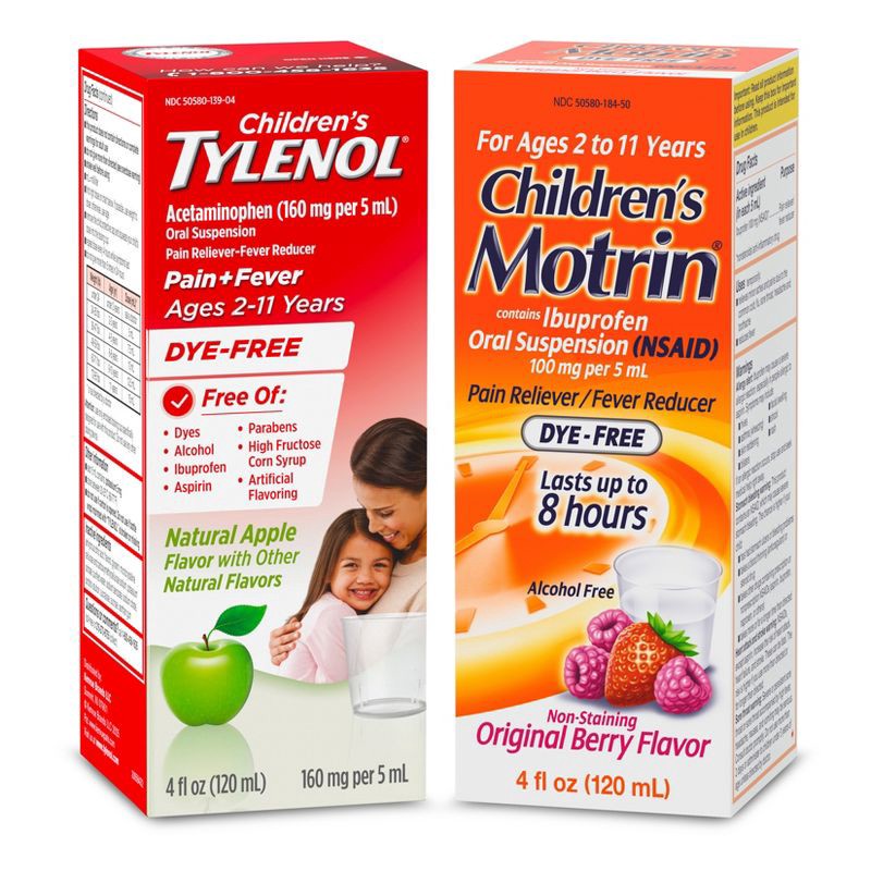 slide 7 of 8, Children's Motrin Liquid Dye-Free Fever Reduction & Pain Reliever - Ibuprofen (NSAID) - Berry - 4 fl oz, 4 fl oz