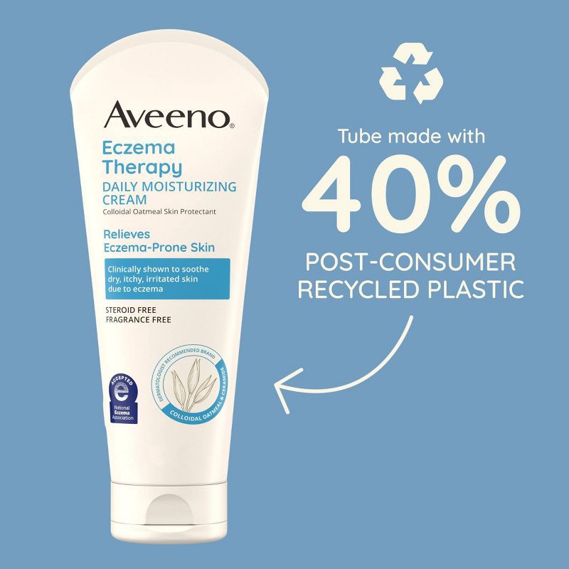 slide 3 of 4, Aveeno Eczema Therapy Daily Soothing Eczema Relief Steroid-Free Body Cream Fragrance-Free - 7.3oz, 7.3 oz