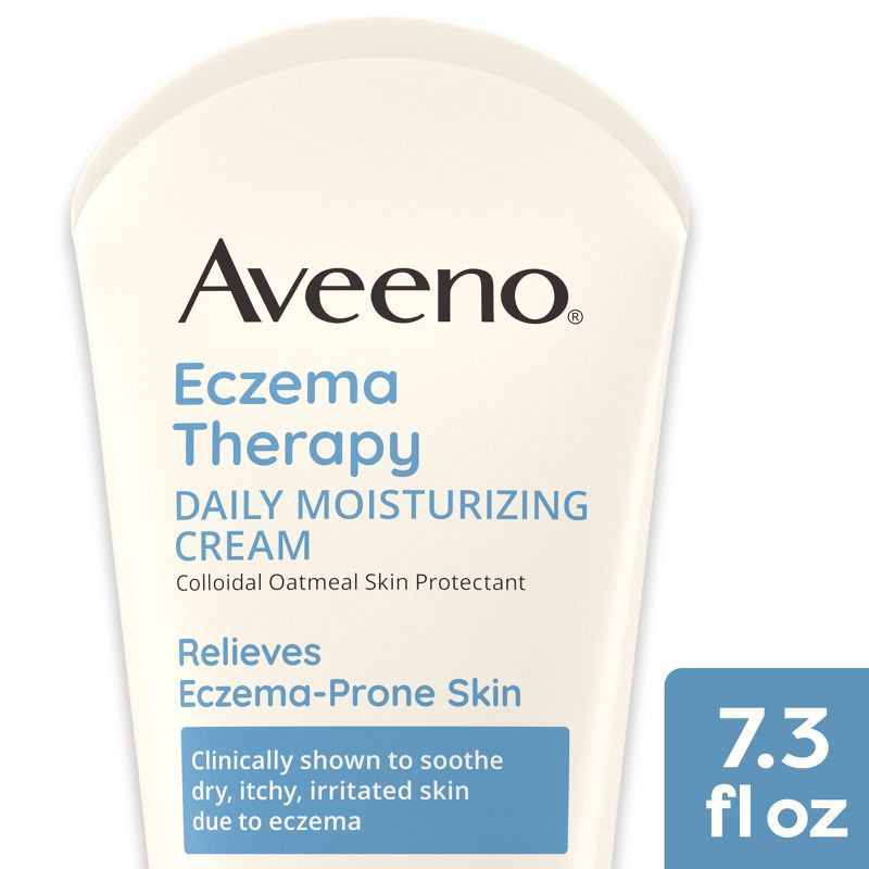 slide 1 of 4, Aveeno Eczema Therapy Daily Soothing Eczema Relief Steroid-Free Body Cream Fragrance-Free - 7.3oz, 7.3 oz
