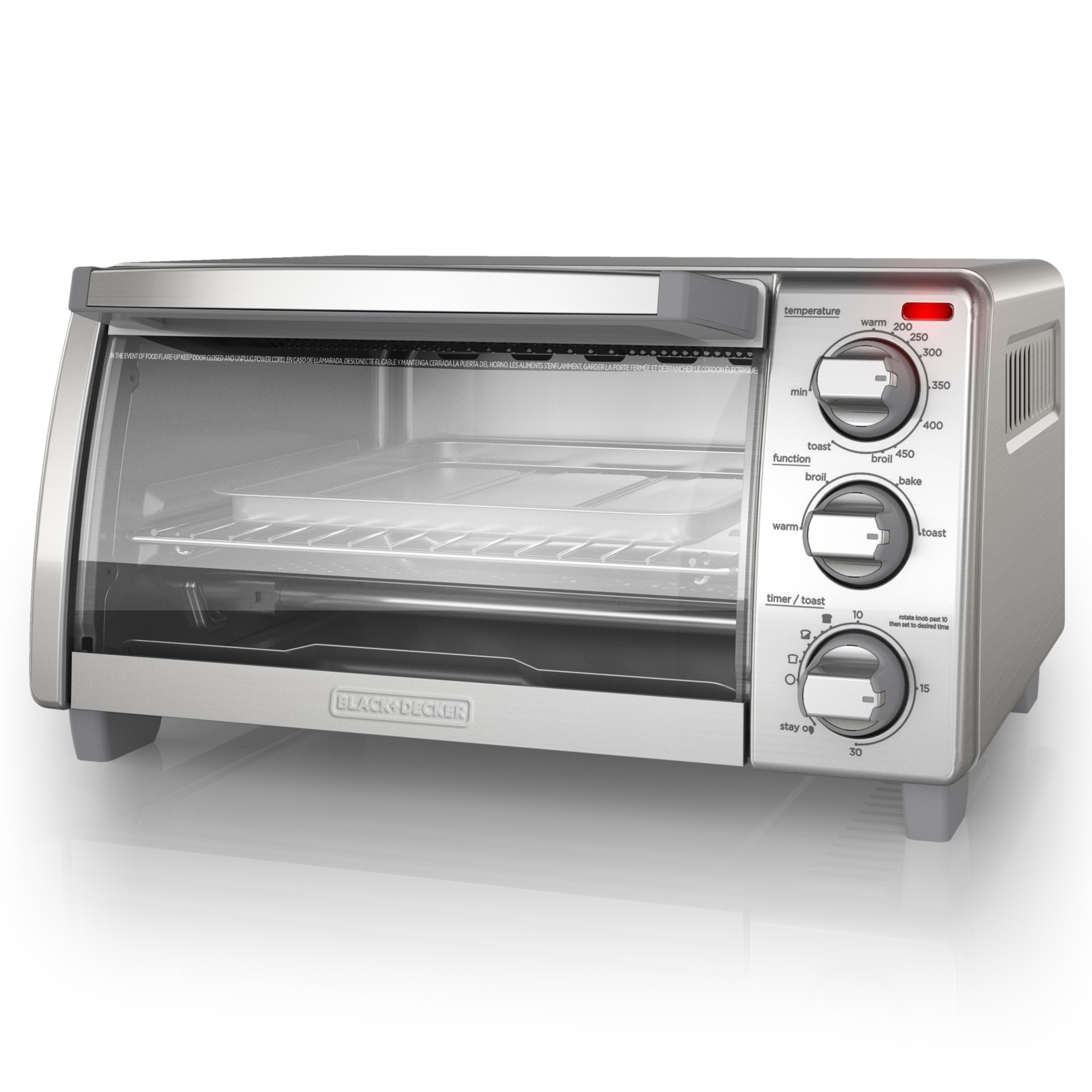 Black & Decker 4-Slice Toaster Oven with Natural Convection - Stainless  Steel