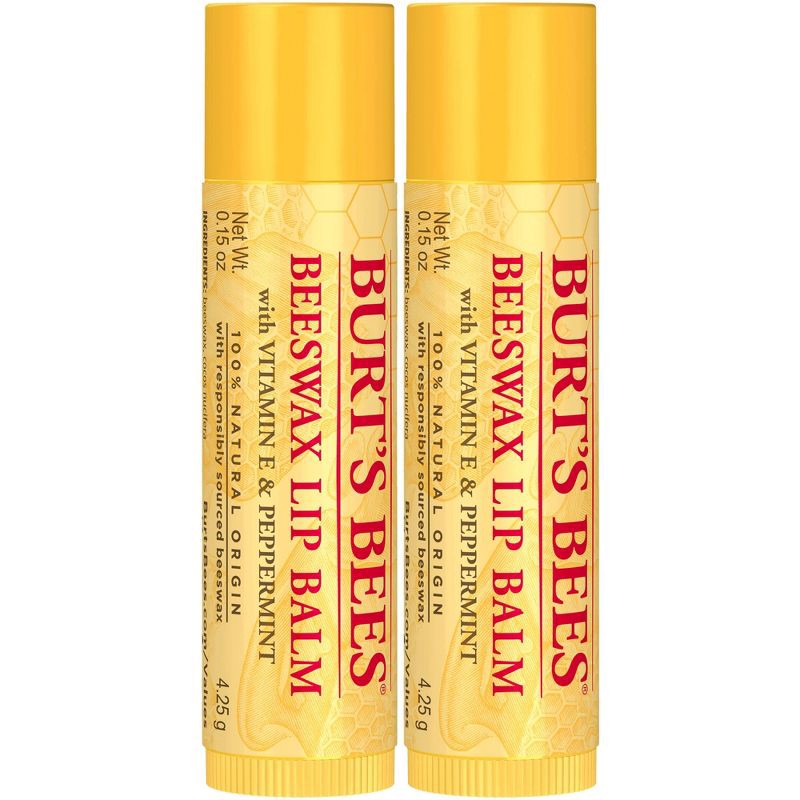 slide 2 of 7, Burt's Bees Natural Origin Beeswax Lip Balm - 0.3oz/2ct, 0.3 oz, 2 ct