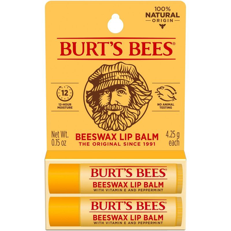 slide 1 of 7, Burt's Bees Natural Origin Beeswax Lip Balm - 0.3oz/2ct, 0.3 oz, 2 ct