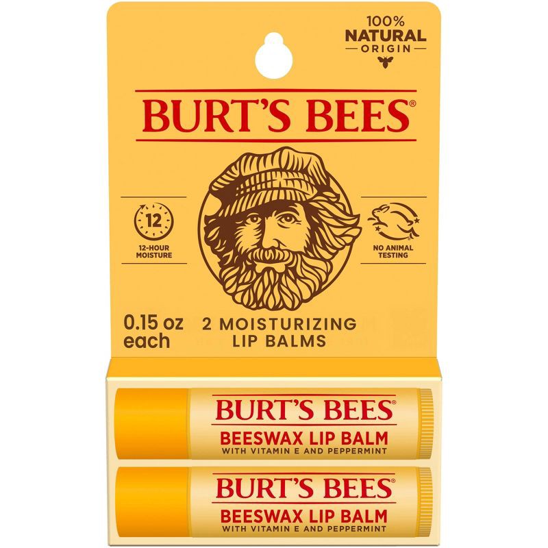 slide 1 of 13, Burt's Bees Natural Origin Beeswax Lip Balm - 0.3oz/2ct, 0.3 oz, 2 ct
