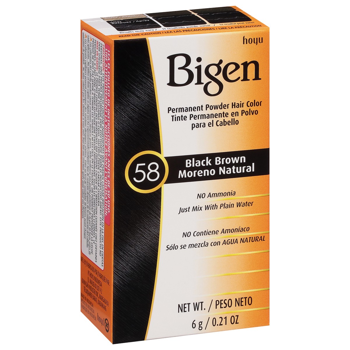 slide 10 of 10, Bigen Permanent Powder Hair Color, Black Brown, 1 ct