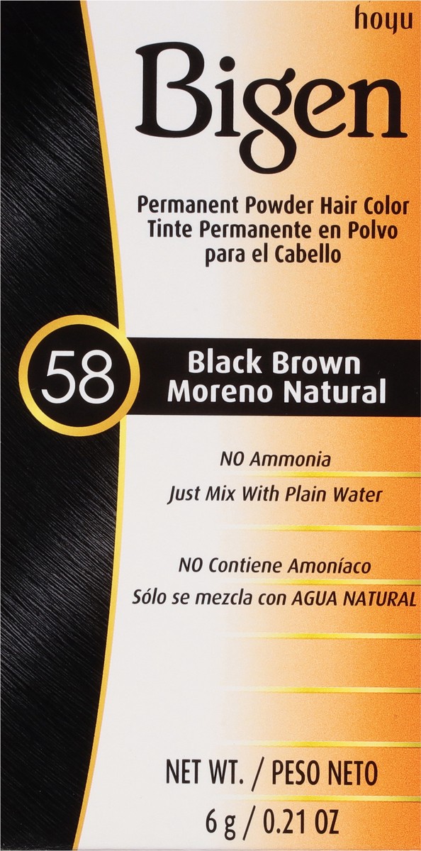 slide 8 of 10, Bigen Permanent Powder Hair Color, Black Brown, 1 ct