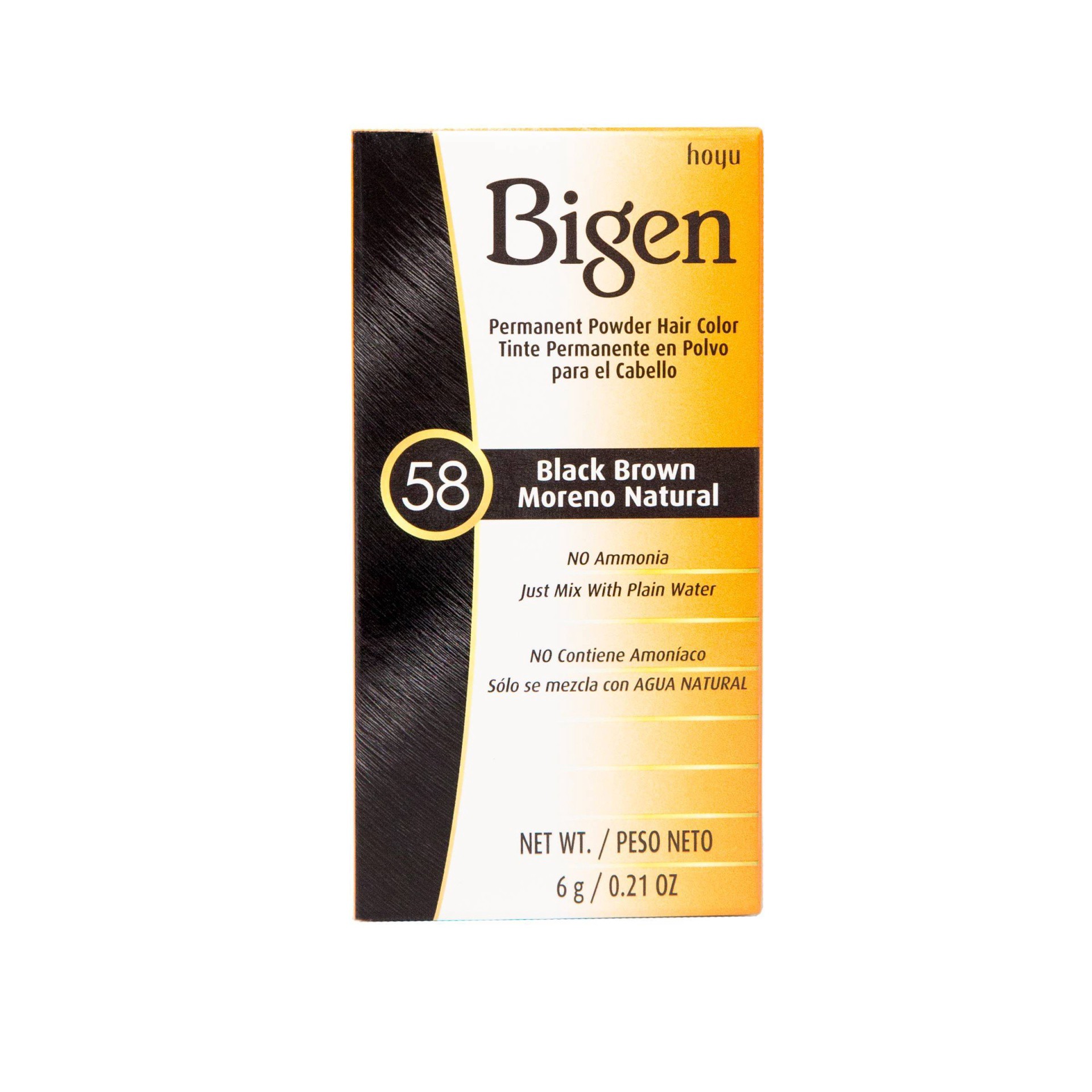 slide 1 of 10, Bigen Permanent Powder Hair Color, Black Brown, 1 ct