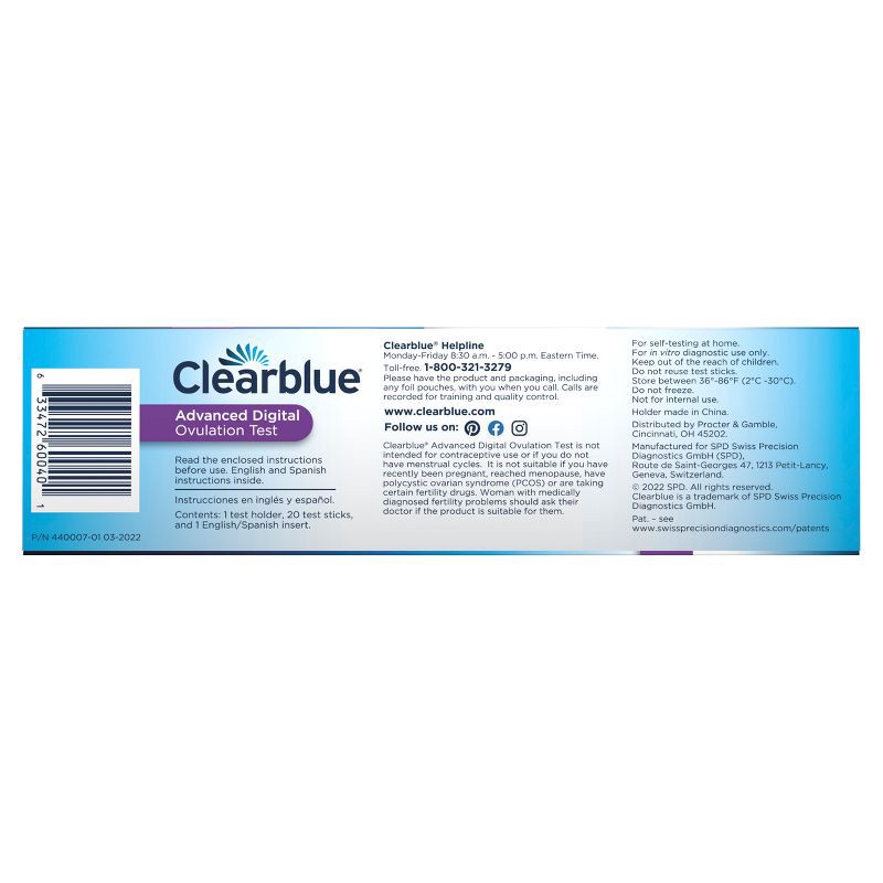 slide 3 of 11, Clearblue Advanced Digital Ovulation Test - 20ct, 20 ct
