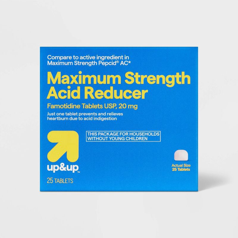 slide 1 of 5, Famotidine Maximum Strength Acid Reducer Tablets - 25ct - up&up™, 25 ct