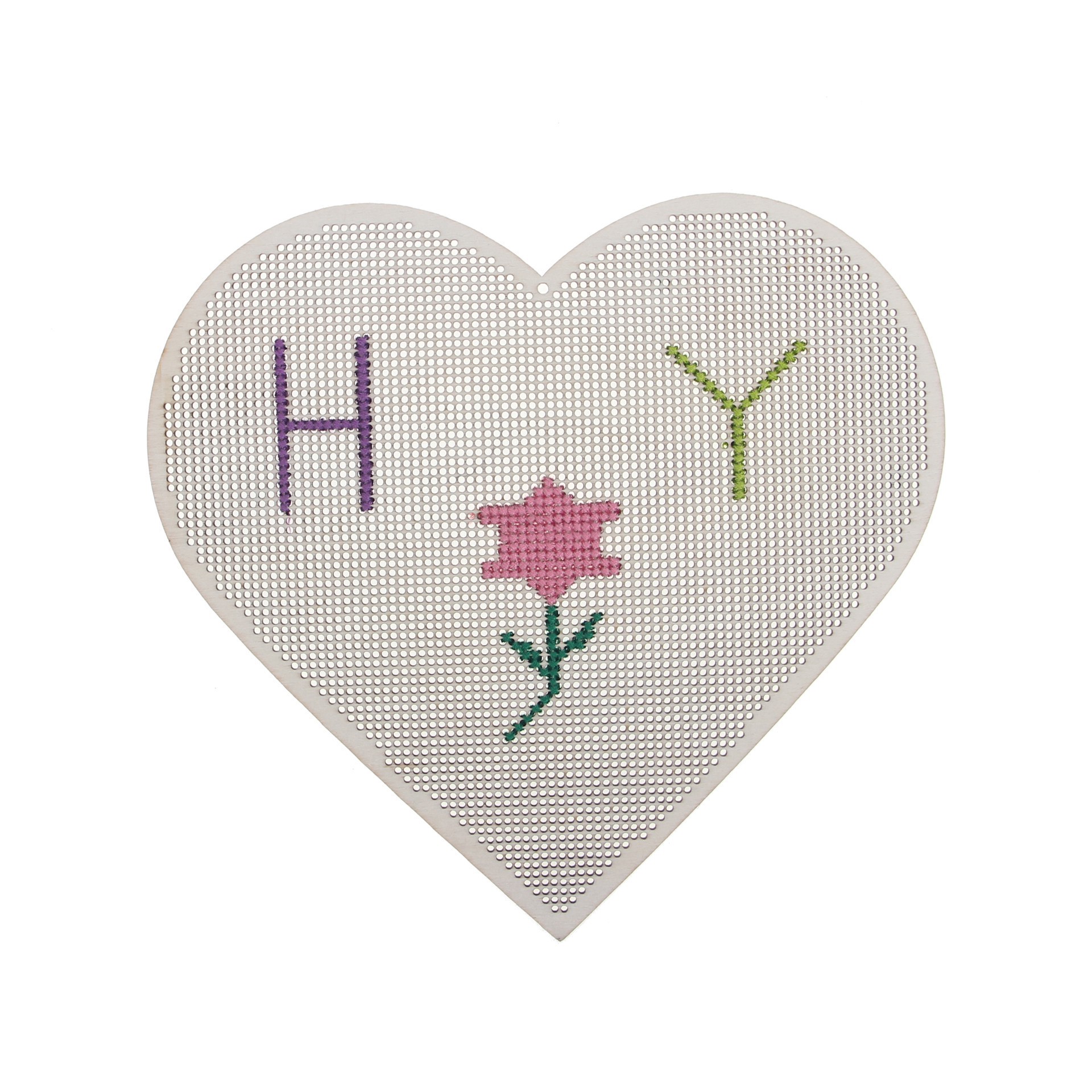 slide 3 of 4, 8" Heart Cross Stitch Wood Canvas, 2ct. By Loops & Threads, 2 ct