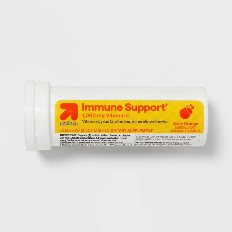 slide 6 of 6, Immune Support Effervescent Tablets - Orange Flavor - 10ct - up&up™, 10 ct