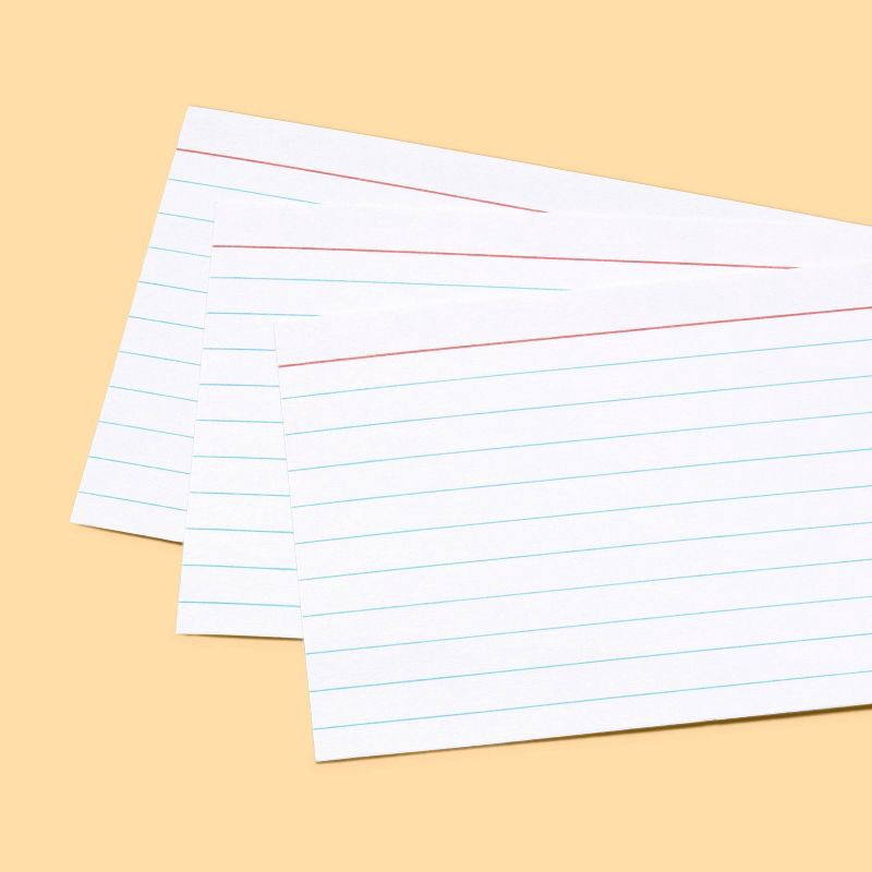 slide 2 of 3, 100ct 3" x 5" Ruled Index Cards White - up&up™: Narrow Ruled Note Cards, Uncoated Paper, 110 Weight, Flashcards, 100 ct