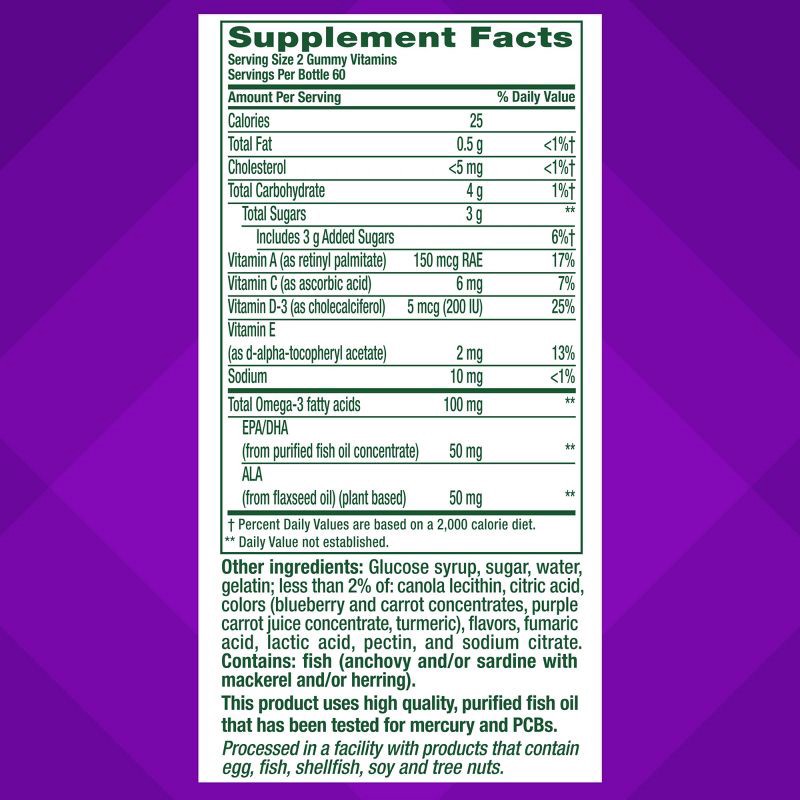 slide 5 of 12, Vitafusion Omega-3 Gummies - Berry & Lemonade - 120ct, 120 ct