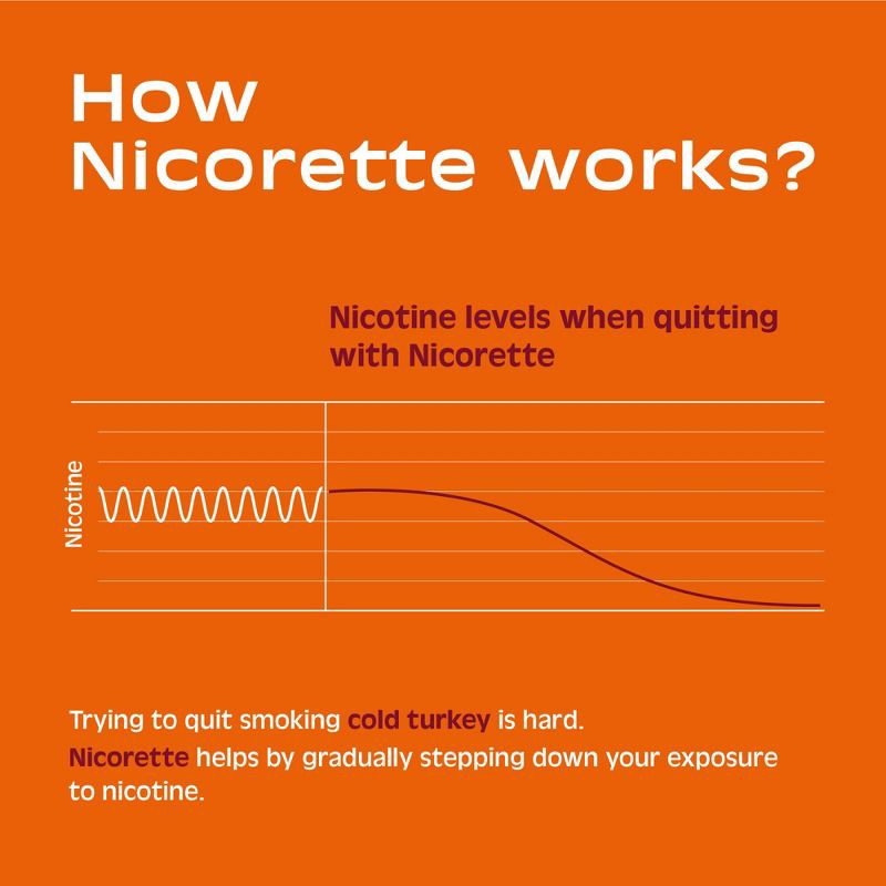 slide 5 of 8, Nicorette 2mg Stop Smoking Aid Nicotine Gum - Fruit Chill - 160ct, 160 ct; 2 mg