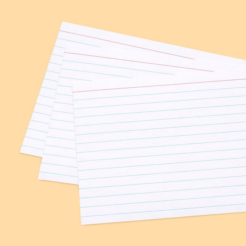 slide 2 of 3, 100ct 4" x 6" Ruled Index Cards White - up&up™: College Rule, Uncoated, 72 lb, Paper Basics, 4x6 Note Card Size, 100 ct, 72 lb