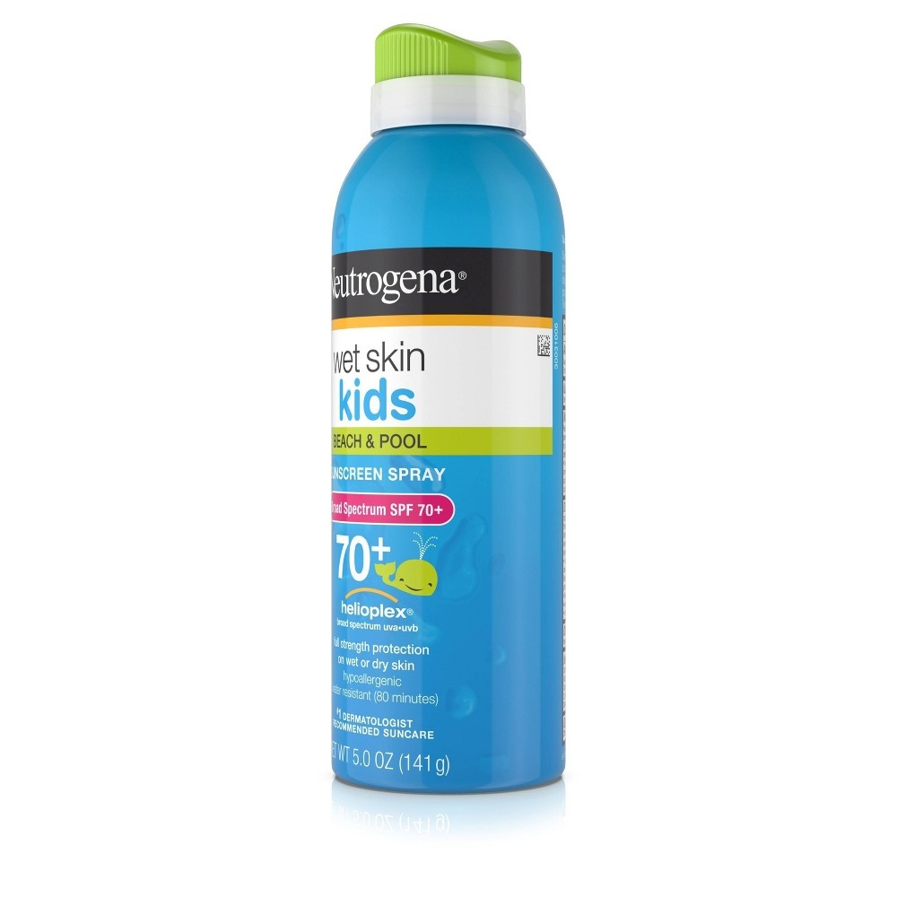 slide 6 of 8, Neutrogena Kids Oil Free Water Resistant Sunscreen Spray Pack - SPF, 70 x 10 oz