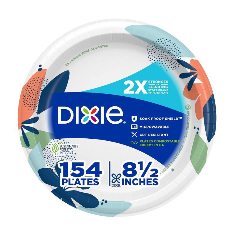 slide 1 of 9, Dixie Everyday Dinner Paper Plates 8.5" - 154ct, 154 ct